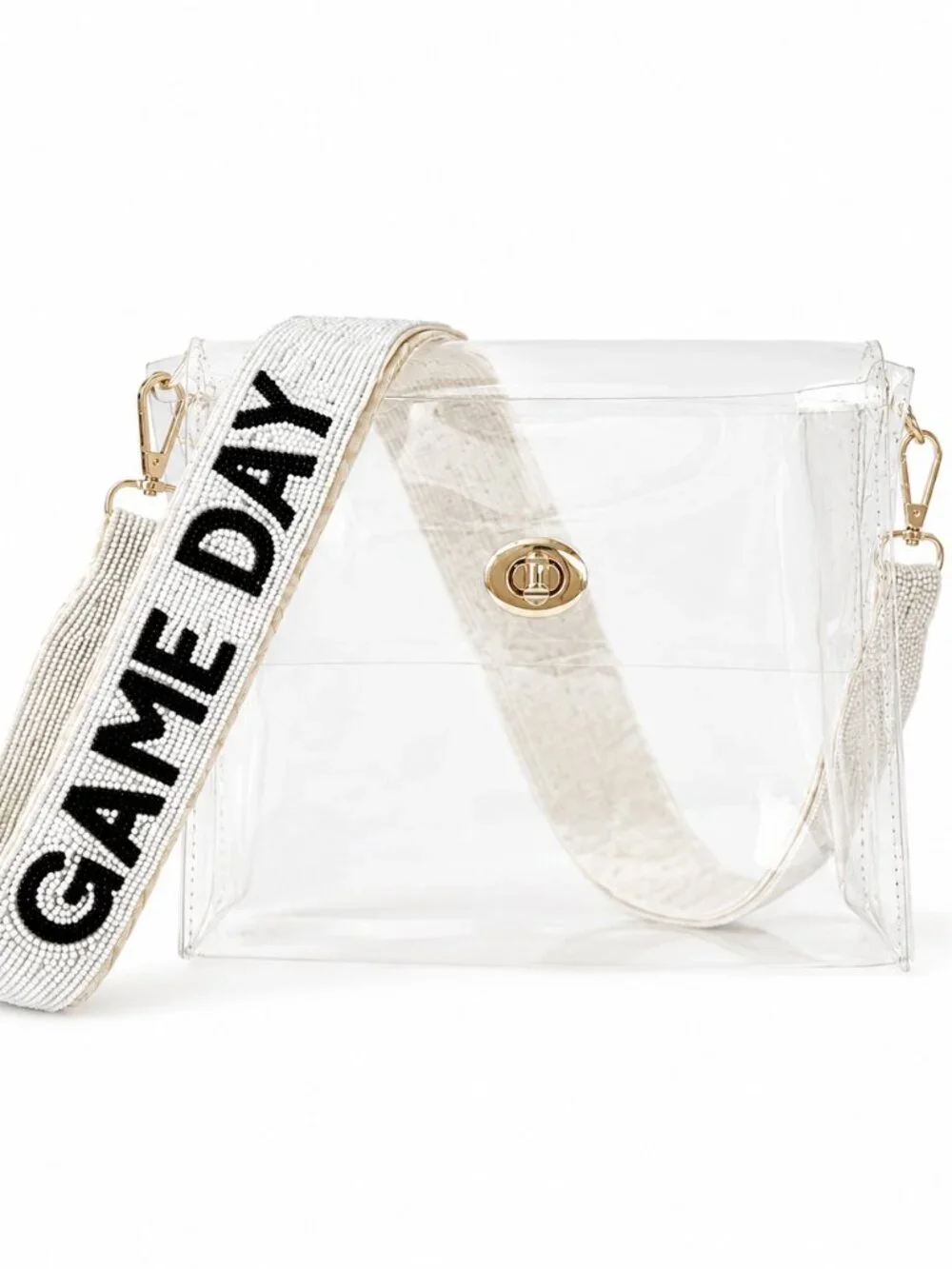 Clear Game Day Purse with Beaded Strap